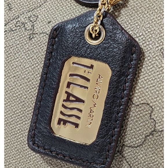 Alviero Martini 1st Classe Italy Map Print Satchel Bag Purse Boston Gray Tortora - Picture 8 of 12